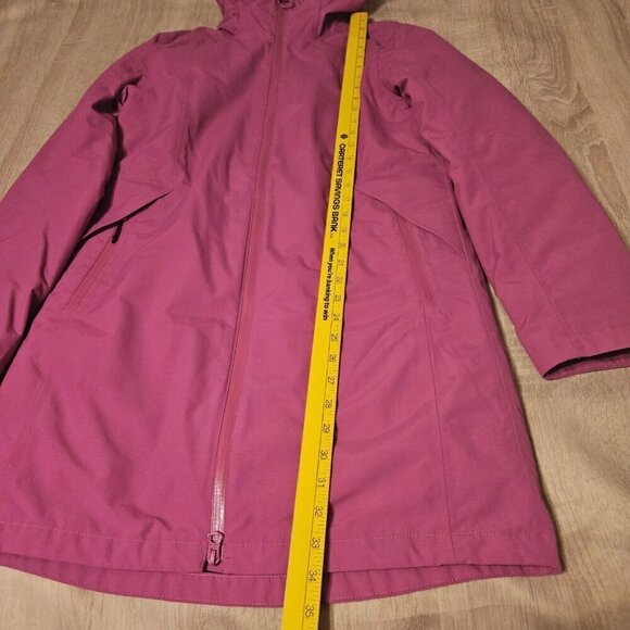 Lands End Size 2-4 Xs 3 In 1 Coat Jacket Long Magenta Berry Color - Picture 11 of 14